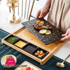 Steak Teller Mit Griff Holz Tablett Fr Home Holz Geschirr Western Restaurant Online Berhmtheit Abendessen Platte