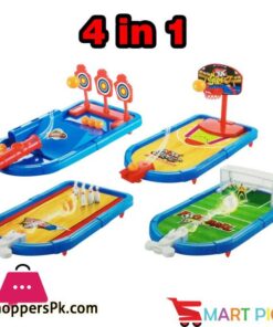 Smart Picks 4 in 1 Ball Shoot Action Game Ball Shoot Bowling Set Football and Basketball
