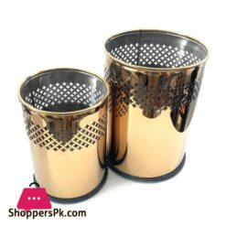 Waste Basket Gold Set Of 2
