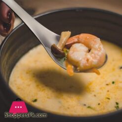 HIWARE Thick Heavy Weight Soup Spoons Stainless Steel Soup Spoons Table Spoons Set of 4