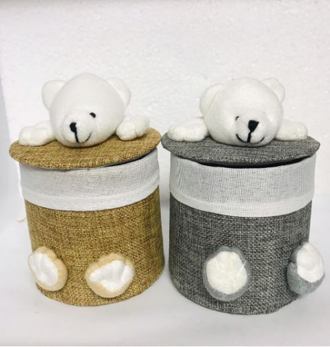 Bolan Cute White Bear Basket 1Pc - 5.5 Inches