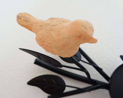 Candle Stand Small Bird Leaf Candle Holder Antique Style Shabby Stylish Cute Candle Stand Led With Iron Stand Amber Glass