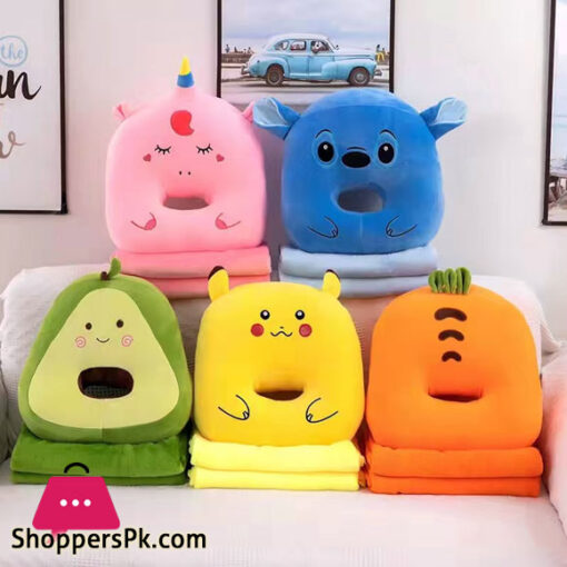 Cartoon Plush Soft Stuffed Cute Relaxing Office Napping Pillow Toy With Blanket
