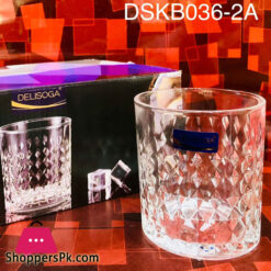 Delisoga Glass Emboss Design Tumbler Set of 6