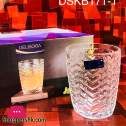 Delisoga Glass Emboss Design Tumbler Set Of 6 - Pcs 5 Delisoga Glass Emboss Design Tumbler Set Of 6 - Pcs