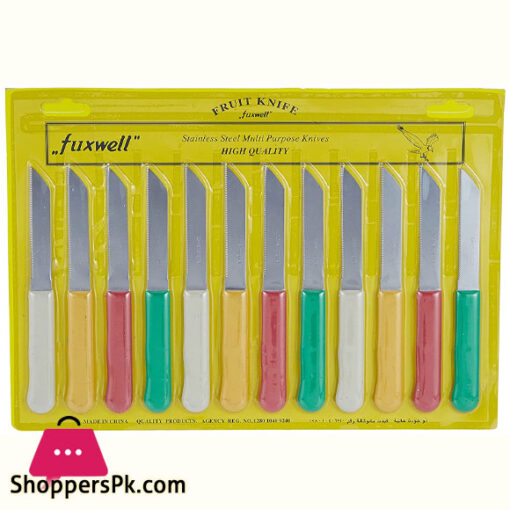 fuxwell Stainless Steel Knives 12 Pieces Multicolour