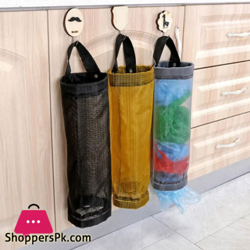 Garbage Bag Storage Bag Cylinder Scratch-proof Nylon Plastic Bags Dispenser Organizer for Kitchen