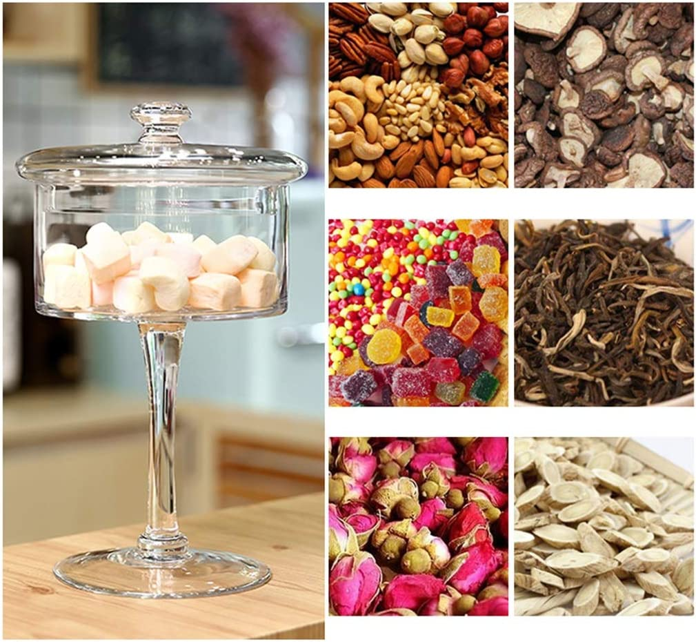 High Pastry Display Stand Wedding Dessert Fruit Tray Glass Dust Cover Candy Chocolate Jar Living Room Decoration Food Container (8 Inch)
