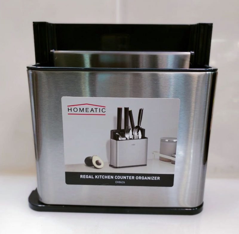 Homeatic Kitchen Counter Organizer Knife And Spoon Holder Stainless Steel Ekb626