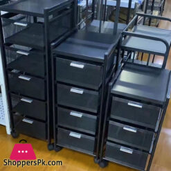 Kitchen Rotating Trolley Portable Storage Rack Square Design Fruits &Amp; Vegetable Onion Basket Organizer Holder Stand For Kitchen - 5 Tier