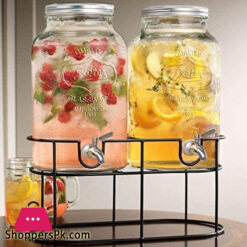 Metal Stand Double Tank Beverage Dispenser Stand 4Liter + 4Liter Capacity