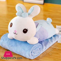 Plush Toy Rabbit Pillow Stuffed Bunny Rabbit Pillows On The Bed With Blanket