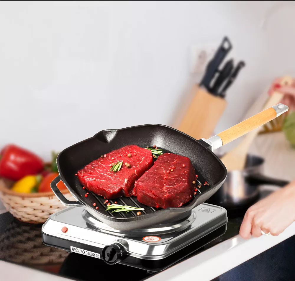 Raf Stainless Steel Electric Hot Burner Solid Hot Plate Countertop Single Flat Burner Hot Plate - R-8005