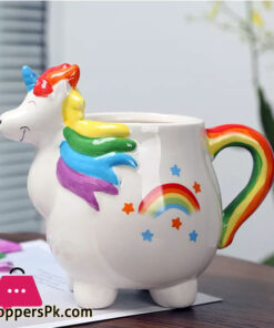 Rainbow Unicorn Mugs Ceramic Coffee Tea Milk Cups Porcelain Tumblers for Girl Women Gift