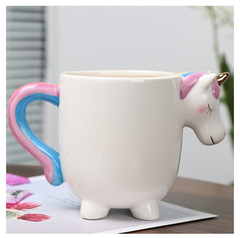 Rainbow Unicorn Mugs Ceramic Coffee Tea Milk Cups Porcelain Tumblers For Girl Women Gift