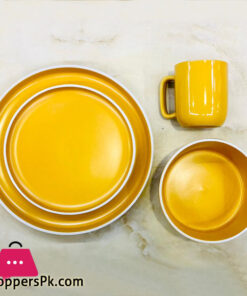 Shoppers Basics Stoneware Breakfast Set Dinnerware Set Sunshine Yellow 16 Piece Service For 4 7 Shoppers Basics Stoneware Breakfast Set Dinnerware Set Sunshine Yellow 16 Piece Service For 4 - Image 2