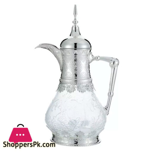 Unbreakable Coffee Pot 1600ml Arabic Glass Teapot Silver for Restaurant - SV-36 W/S