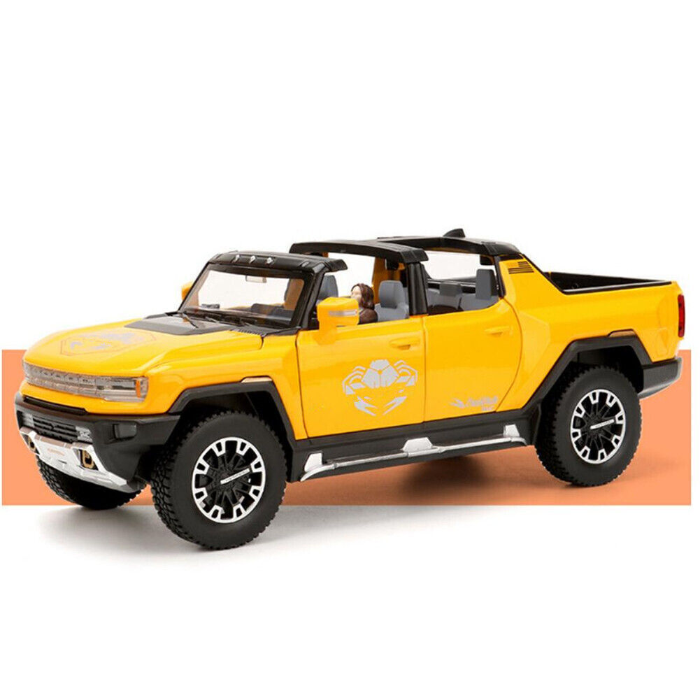 1: 24 Gmc Hummer Ev Suv Alloy Car Model Diecasts Metal Off-Road Vehicles Sound Light Open And Closed Canopy Toy Model Kids Gift