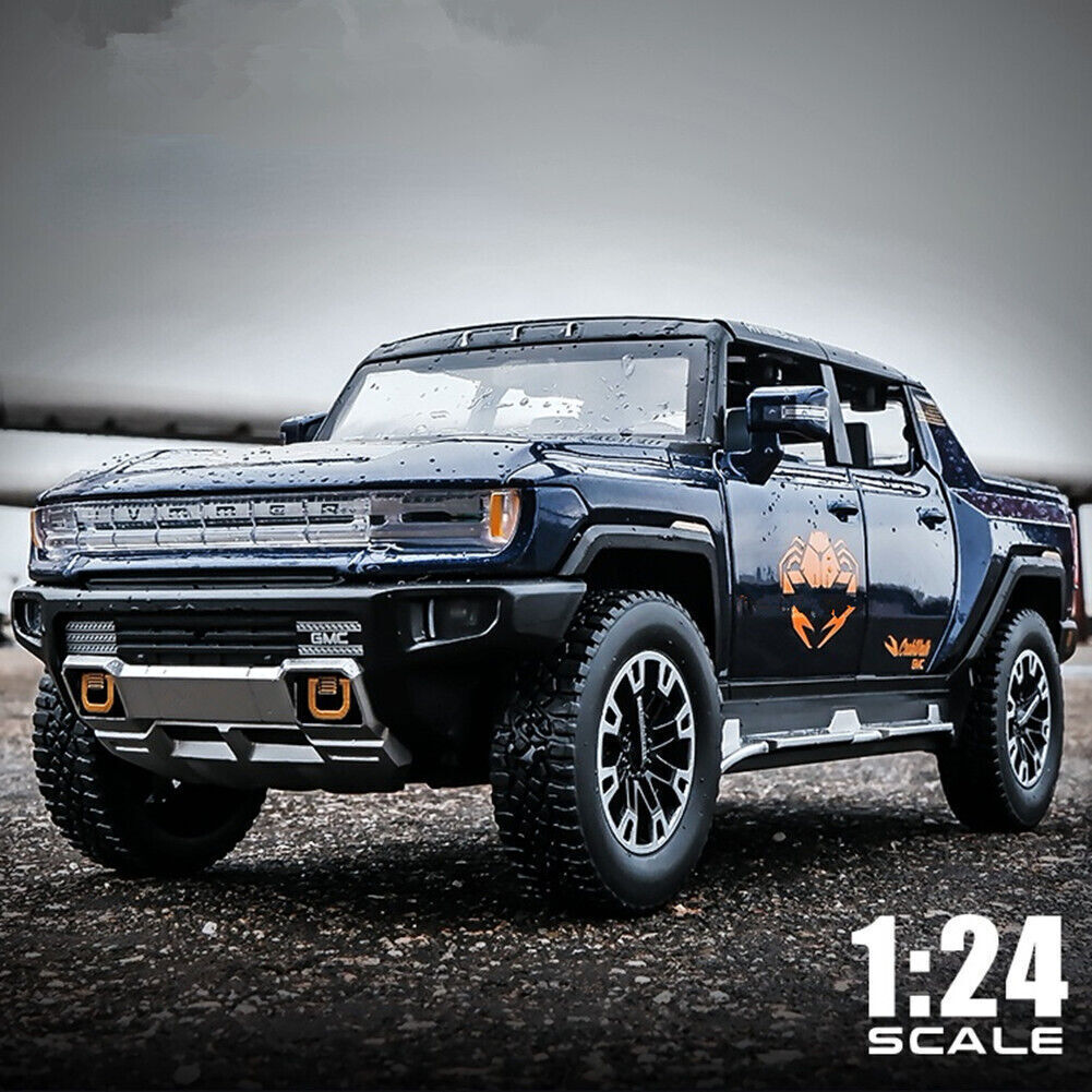 1: 24 Gmc Hummer Ev Suv Alloy Car Model Diecasts Metal Off-Road Vehicles Sound Light Open And Closed Canopy Toy Model Kids Gift
