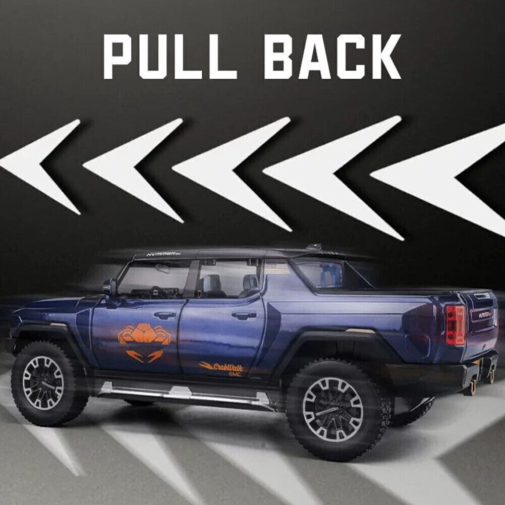 1: 24 Gmc Hummer Ev Suv Alloy Car Model Diecasts Metal Off-Road Vehicles Sound Light Open And Closed Canopy Toy Model Kids Gift