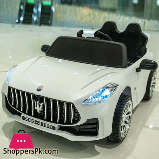12V Maserati Battery Powered Car 2 Motors Remote Control LED Lights MP3 Horn Music Two Doors Open Kids Ride on Electric Car - 8618