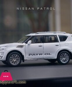 132 Nissan PATROL Y62 Auto Modell Diecast Legierung Auto Reise Rack Mit Sound Licht Ziehen Sammlung Spielzeug Auto Fr kinder GeschenkeDiecasts Spielzeug Fahrzeuge