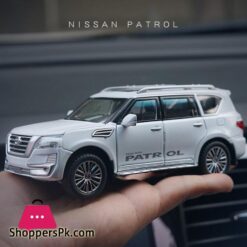 132 Nissan Patrol Y62 Auto Modell Diecast Legierung Auto Reise Rack Mit Sound Licht Ziehen Sammlung Spielzeug Auto Fr Kinder Geschenkediecasts Spielzeug Fahrzeuge