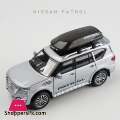 132 Nissan Patrol Y62 Auto Modell Diecast Legierung Auto Reise Rack Mit Sound Licht Ziehen Sammlung Spielzeug Auto Fr Kinder Geschenkediecasts Spielzeug Fahrzeuge