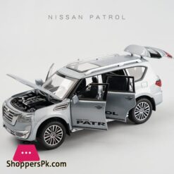 132 Nissan Patrol Y62 Auto Modell Diecast Legierung Auto Reise Rack Mit Sound Licht Ziehen Sammlung Spielzeug Auto Fr Kinder Geschenkediecasts Spielzeug Fahrzeuge