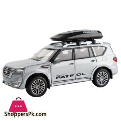 132 Nissan Patrol Y62 Auto Modell Diecast Legierung Auto Reise Rack Mit Sound Licht Ziehen Sammlung Spielzeug Auto Fr Kinder Geschenkediecasts Spielzeug Fahrzeuge
