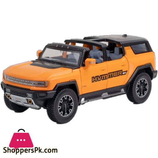1:32 GMC Hummer EV SUV Alloy Car Model Diecasts Metal Off-Road Vehicles Sound Light Open and Closed Canopy Toy Model Kids Gift