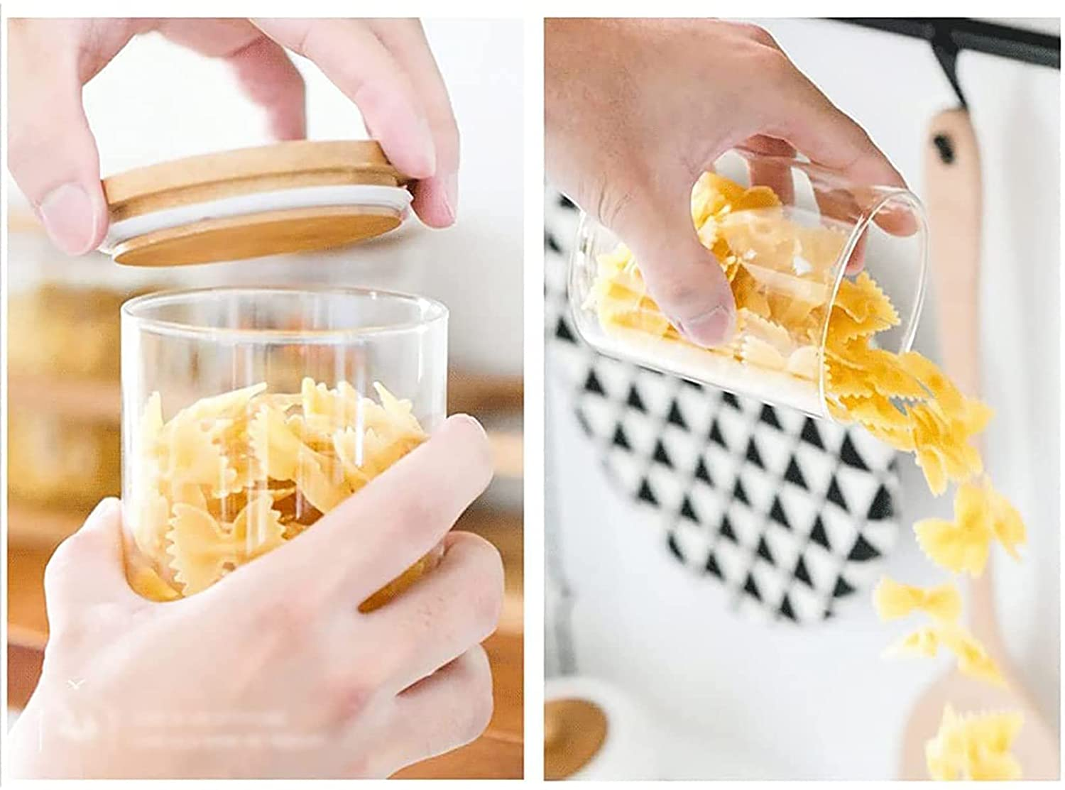 3-Pcs Condiments Rack With Airtight Glass Jars 320 Ml