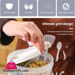 4 Grids Lebensmittel Lagerung Container Rotierenden Box Trockenen Lebensmittel Getreide Spender Fall Mehl Getreide Lagerung Flasche Jar Kche Lagerungflaschen Glser Boxen