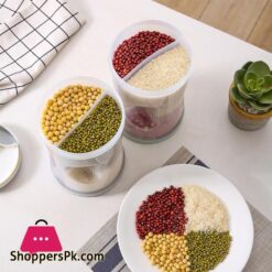 4 Grids Lebensmittel Lagerung Container Rotierenden Box Trockenen Lebensmittel Getreide Spender Fall Mehl Getreide Lagerung Flasche Jar Kche Lagerungflaschen Glser Boxen