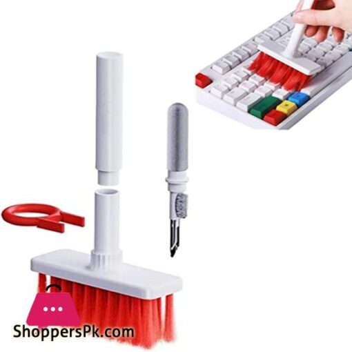 5 in 1 Keyboard Cleaning Brush Kit Computer Cleaning Brush Keyboard Brush for PC Laptop Headphones and Airpods Red