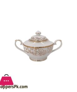 GS34 Gold White Sugar Pot