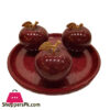 Antique Marble Apple  Set and Plate Best for Home and Office Decoration 6 x 6 Inch