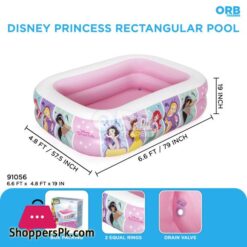 66 Ft Length Bestway 91056 Disney Princess Inflatable Family Pool 48 Fit Width 19 Inch Depth For Kids Girls Boys Summer Play Water Games