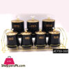 Ceramic Spice Jar Set Gold Rim With Diamond Top Design Gold Stand - Jc733-002