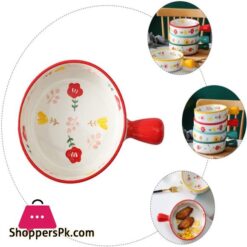 Topbathy Ceramic Baking Pan With Handles Salad Bowl Milk Pot Baking Dish Dessert Bowl Porcelain Cake Pan Lasagna Pan Brownie Pan For Cooking Cake Dinner Kitchen