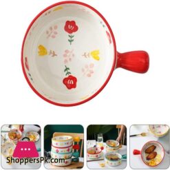 Topbathy Ceramic Baking Pan With Handles Salad Bowl Milk Pot Baking Dish Dessert Bowl Porcelain Cake Pan Lasagna Pan Brownie Pan For Cooking Cake Dinner Kitchen