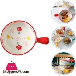 Topbathy Ceramic Baking Pan With Handles Salad Bowl Milk Pot Baking Dish Dessert Bowl Porcelain Cake Pan Lasagna Pan Brownie Pan For Cooking Cake Dinner Kitchen