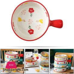 Topbathy Ceramic Baking Pan With Handles Salad Bowl Milk Pot Baking Dish Dessert Bowl Porcelain Cake Pan Lasagna Pan Brownie Pan For Cooking Cake Dinner Kitchen