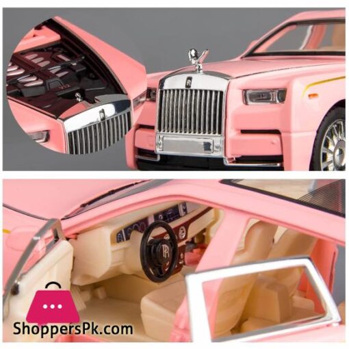 Alloy Collectible Pink Rolls Royce Phantom Toy Pull Back Vehicles Diecast Model Car