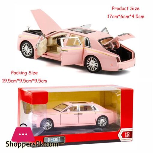 Alloy Collectible Pink Rolls Royce Phantom Toy Pull Back Vehicles Diecast Model Car