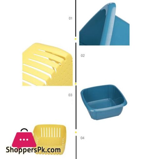 bellylady Double Tier Storage Box with Lid Household Refrigerator Fruit Vegetable Drain Basket