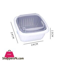 Bellylady Double Tier Storage Box With Lid Household Refrigerator Fruit Vegetable Drain Basket