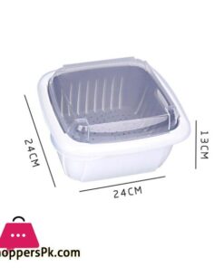 Maxware Double Tier Storage Box With Lid Household Refrigerator Fruit Vegetable Drain Basket 26 Bellylady Double Tier Storage Box With Lid Household Refrigerator Fruit Vegetable Drain Basket