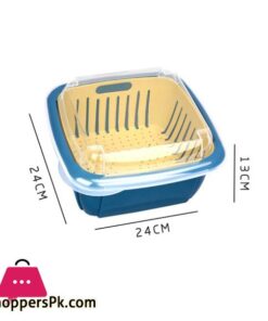 Maxware Double Tier Storage Box With Lid Household Refrigerator Fruit Vegetable Drain Basket 27 Bellylady Double Tier Storage Box With Lid Household Refrigerator Fruit Vegetable Drain Basket