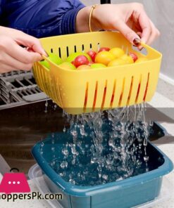 Maxware Double Tier Storage Box With Lid Household Refrigerator Fruit Vegetable Drain Basket 28 Bellylady Double Tier Storage Box With Lid Household Refrigerator Fruit Vegetable Drain Basket